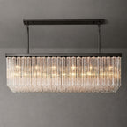 American Luxury Long Glass Chandelier, Premium Elegant Island Light for Villa Dining Room