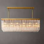 American Luxury Long Glass Chandelier, Premium Elegant Island Light for Villa Dining Room