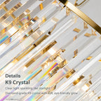 Luxury Crystal Stairwell Chandelier, Custom‑size Crystal Pendant Light for Villa Hollow Living Room, Vaulted Duplex & High‑rise Lobby