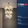 Luxury Crystal Stairwell Chandelier, Custom‑size Crystal Pendant Light for Villa Hollow Living Room, Vaulted Duplex & High‑rise Lobby