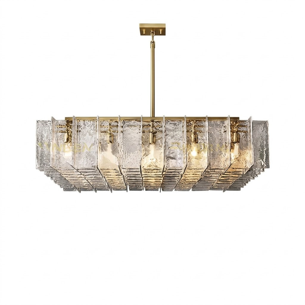 Modern American‑Style Glass Chandelier, Main Ceiling Light for Living Room, Modern Simple Pendant Lamp for Dining Room & Master Bedroom